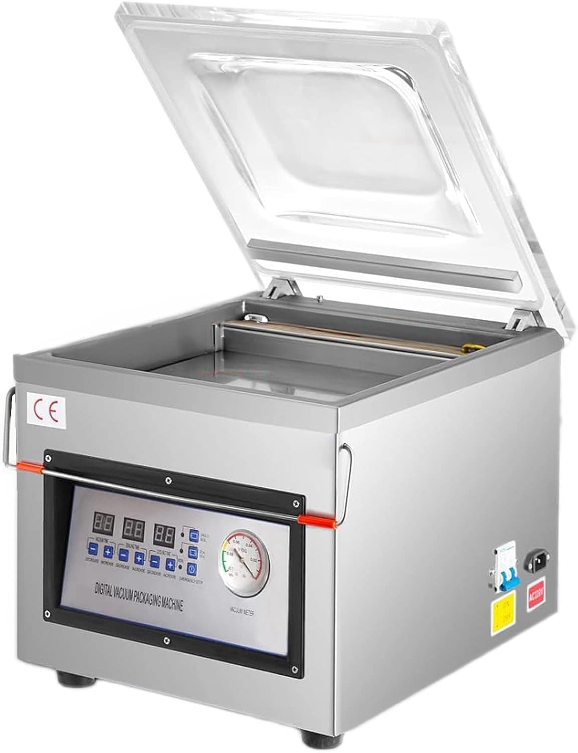 Qeetex 12 in Sealing Width 6.5 Cbm/h Automatic Control Stainless Steel Chamber Vacuum Sealer for Household Commercial and Industrial Food Packaging