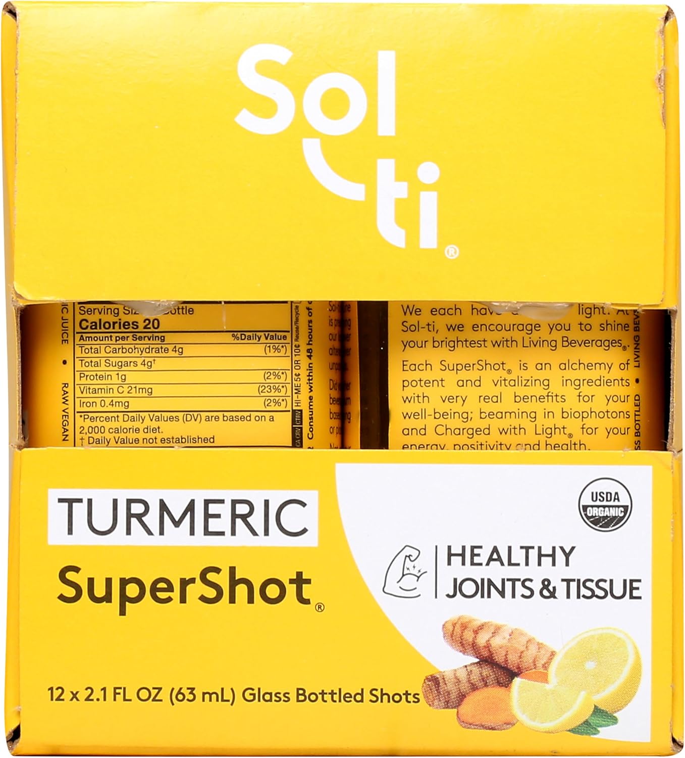 Sol Ti, Supershot Turmeric Organic, 2.1 Fl Oz, 12 Pack