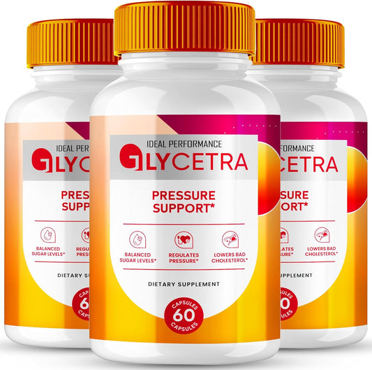 Glycetra Advanced Blood Formula Capsules, Official Glycetra Supplement Pills - Maximum Strength, All Natural Healthy Circulation & Stable Levels, Premium Glycogen Support Formula Reviews (3 Pack)