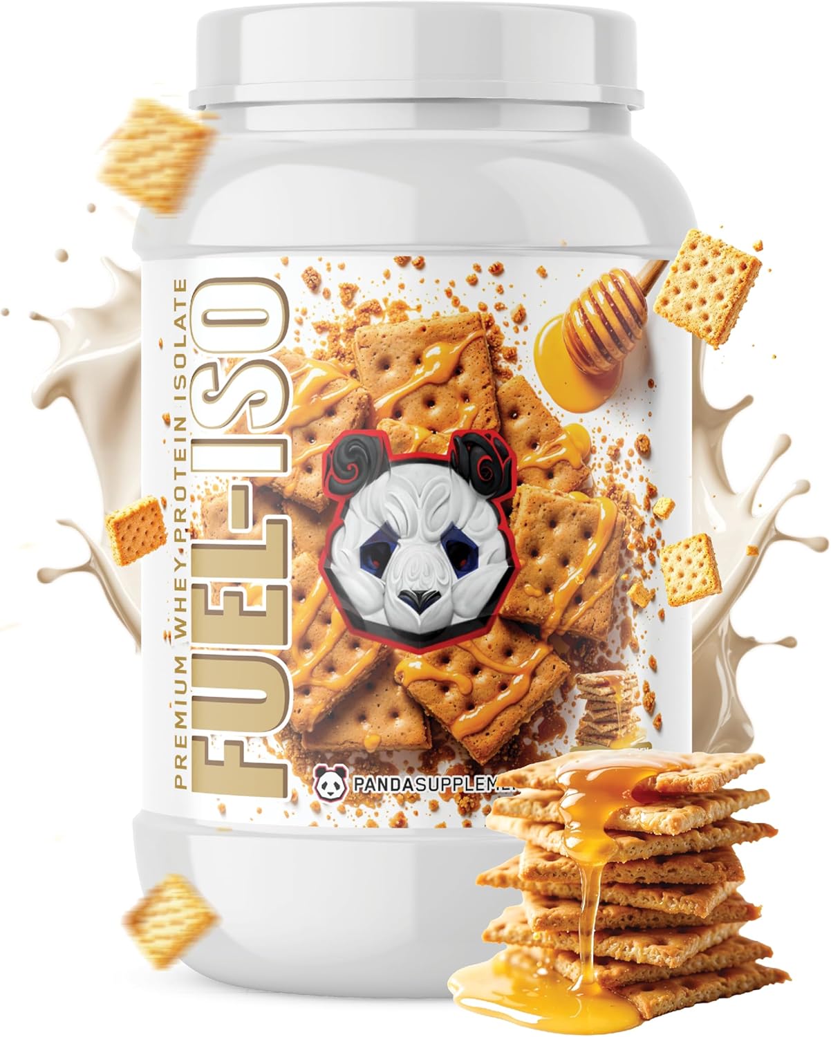 Underground Bio Labs Panda Supps - Panda Fuel ISO Premium 100% Whey Protein Isolate for Men and Women with 25g Protein and 0g Sugar (Toasted Honey Grahams) (25 Servings)