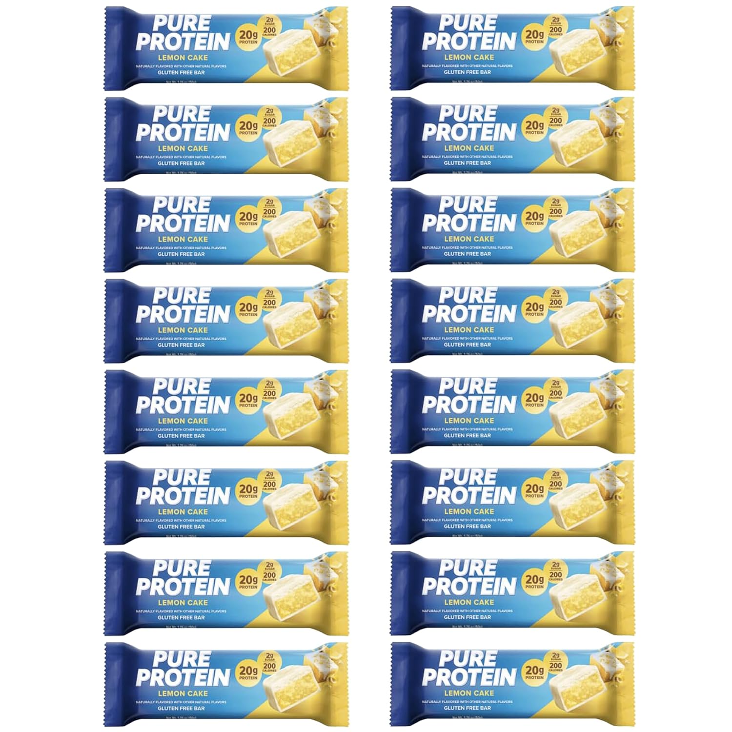 Pure Protein Bars, High Protein, Nutritious Snacks to Support Energy, Low Sugar, 1.75 oz 16 Count Lemon Cake
