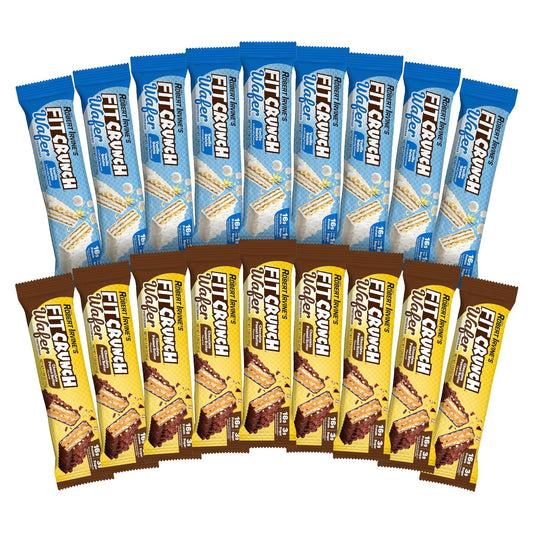 FITCRUNCH Wafer Protein Bars, 16g of Protein & 4g of Sugar (18 Count, Variety Pack)