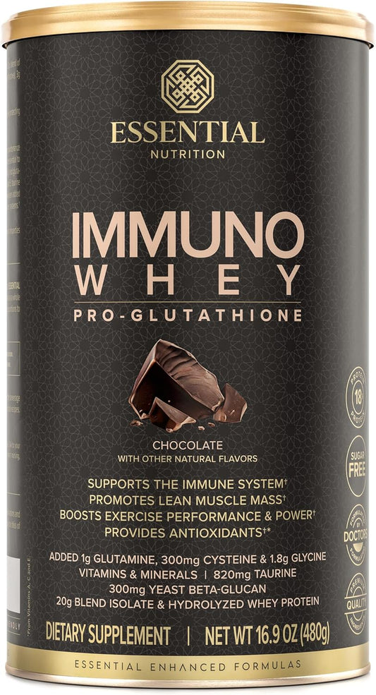 Immuno Whey - Isolate & Hydrolyzed Whey Protein Powder with Added Amino Acids to Support Glutathione Production - Beta Glucan - Chocolate - 16.9 oz (15 Servings)