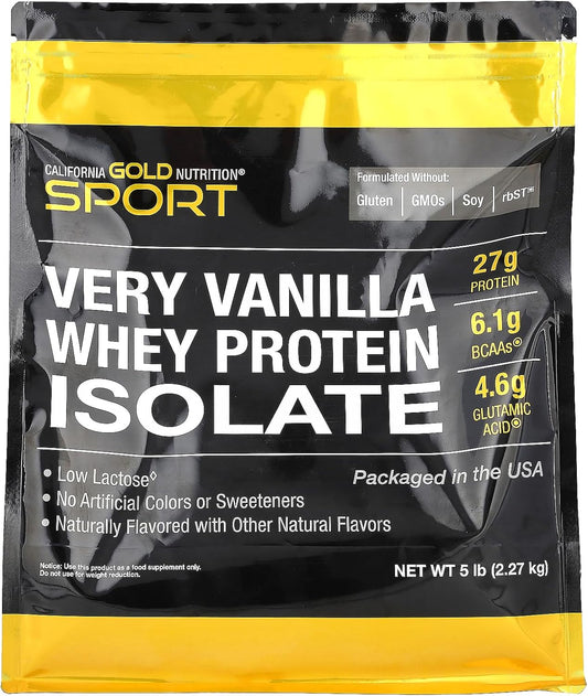 California Gold Nutrition Whey Protein Isolate, Very Vanilla, 5 lb (2.27 kg)
