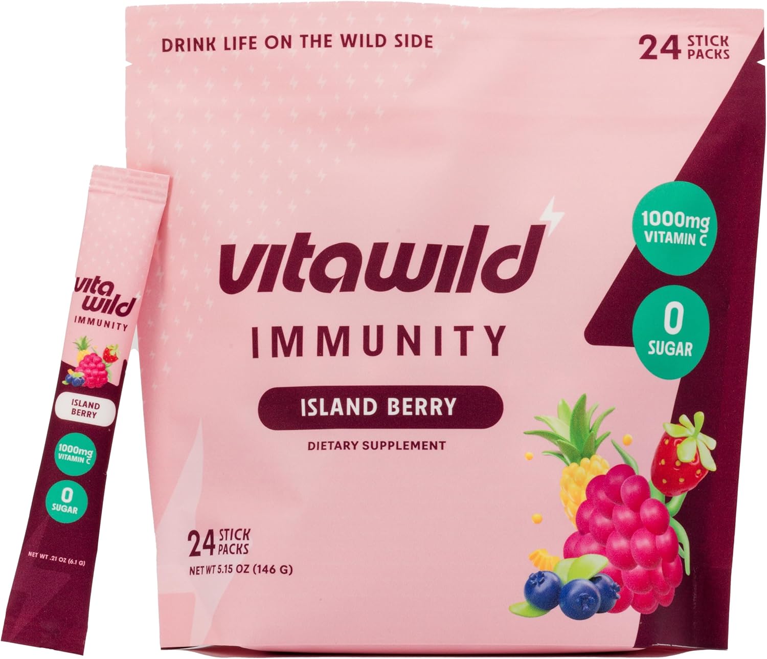 Immunity + Hydration Electrolyte Drink | Elderberry & Zinc Immune Support Hydration Packets | Vitamin C 1000mg | Immune Support Supplement | Emergency Elderberry Vitamin C and Zinc