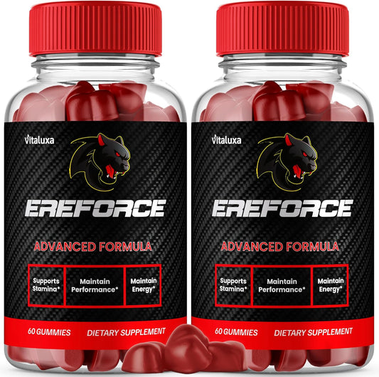 (2 Pack) Ereforce Gummies, Ere Force Gummys Supplement Advanced Maximum Strength Support, Performance Blend Formula for Overall Health, Energy & Wellness, Erforce Reviews Multivitamins (120 Gummies)