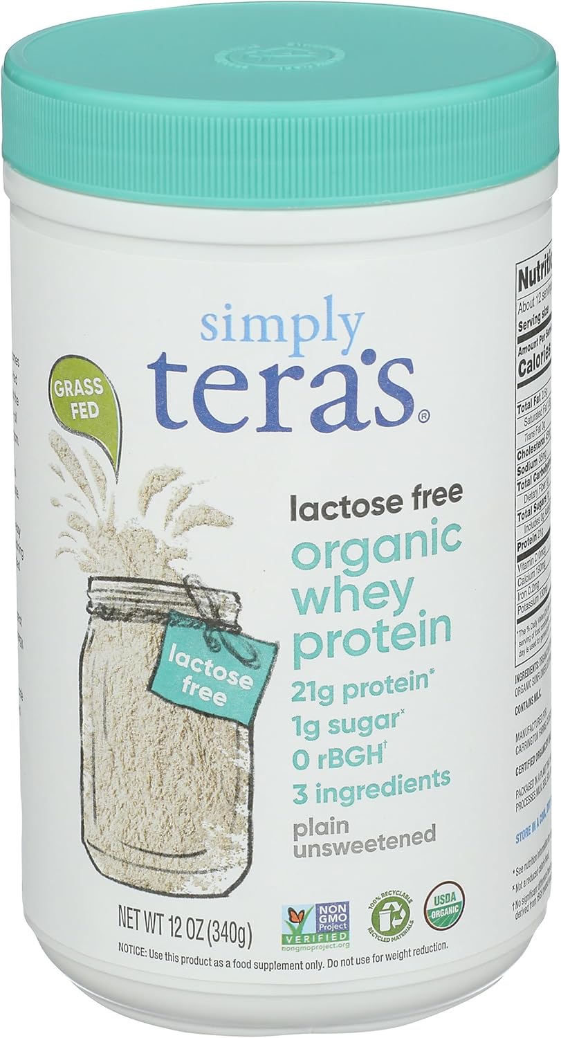 Simply Tera'S Organic Plain Lactose Free Whey Protein, 12 Oz