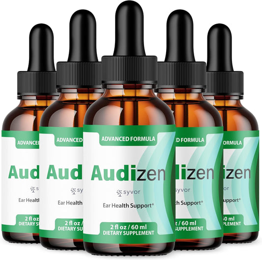 (5 Pack) Audizen Drops, Official AudizenDrops Ear Health Support Liquid Supplement with All Natural Ingredients, Audizen Max Strength Hearing Wellness Support Formula for Ringing Ears (150 Servings)