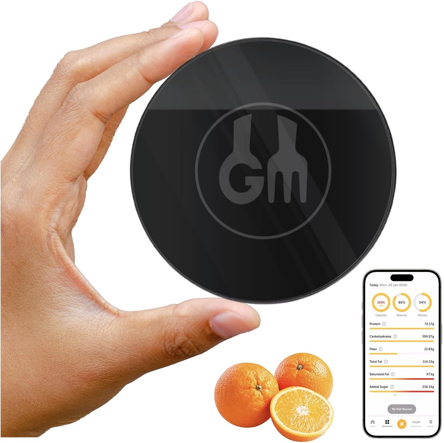 Food Scale, Portable, Rechargeable Travel Size. Smart Calories Calculator for Weight Loss, Nutrition, Diabetes, Meal Prep, Diet - Pocket Digital Coffee Scales - Free GOURMETMILES App