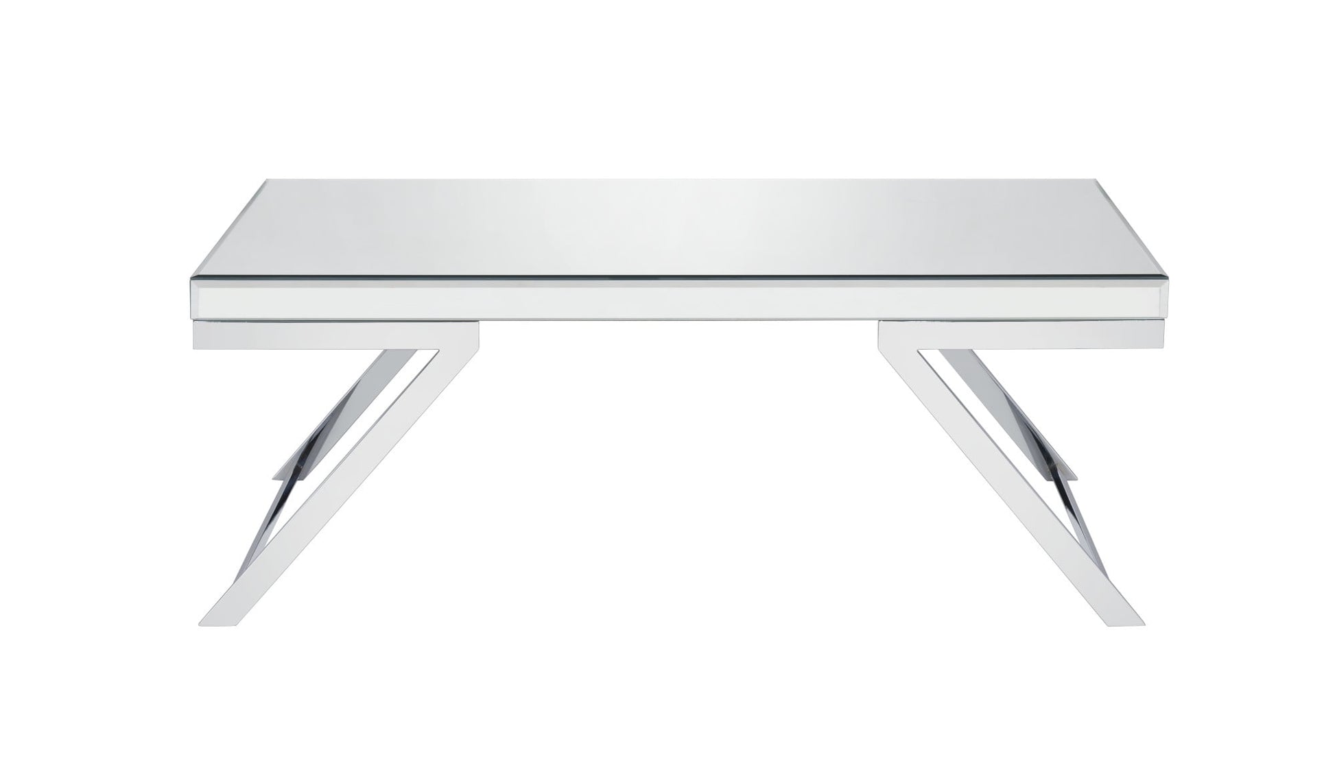 Alfresco Mirrored Glass and Chrome Metal Cocktail Table