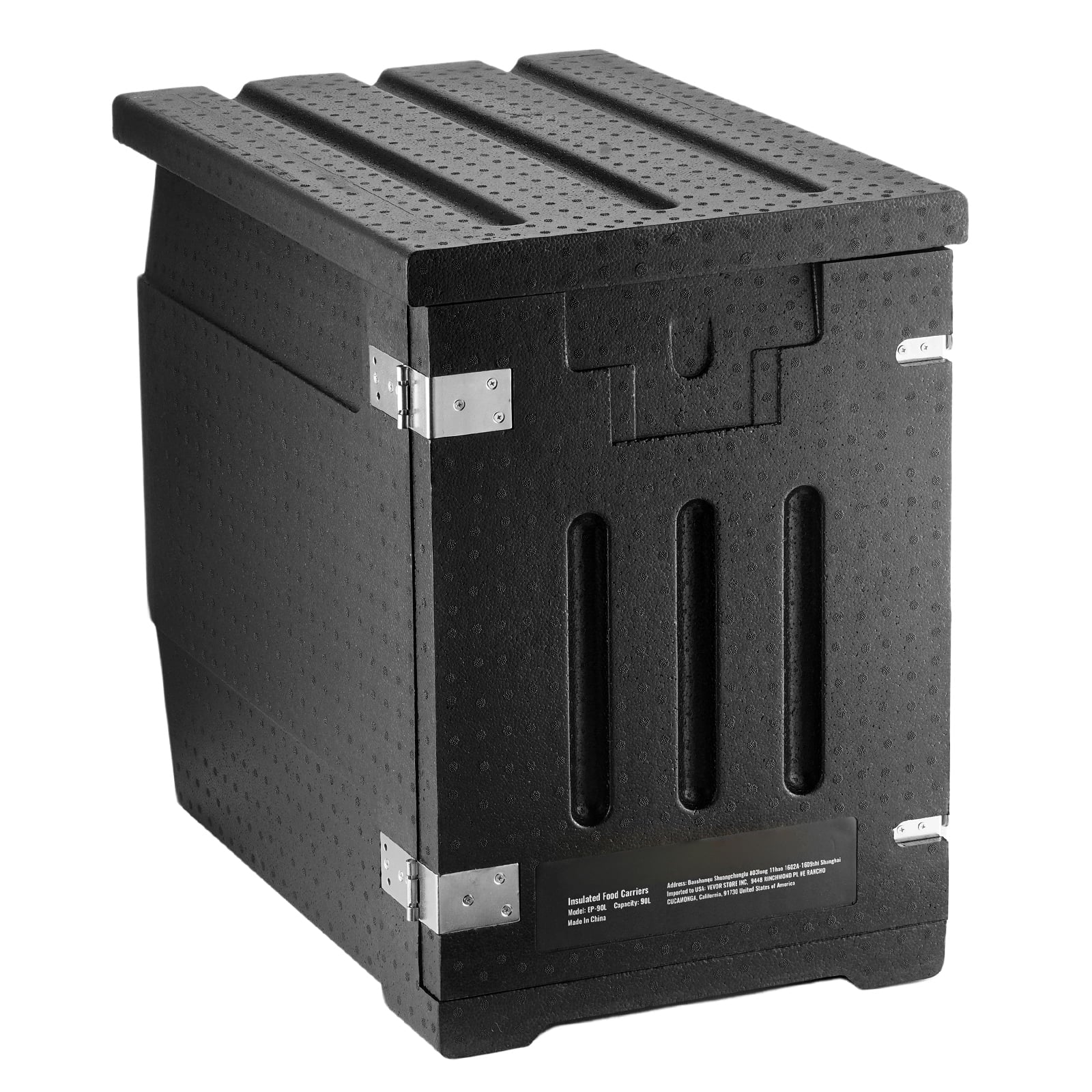 BENTISM 82 QT Insulated Food Pan Carrier, Hot Box for Catering, Front Loading Portable Carrier Black