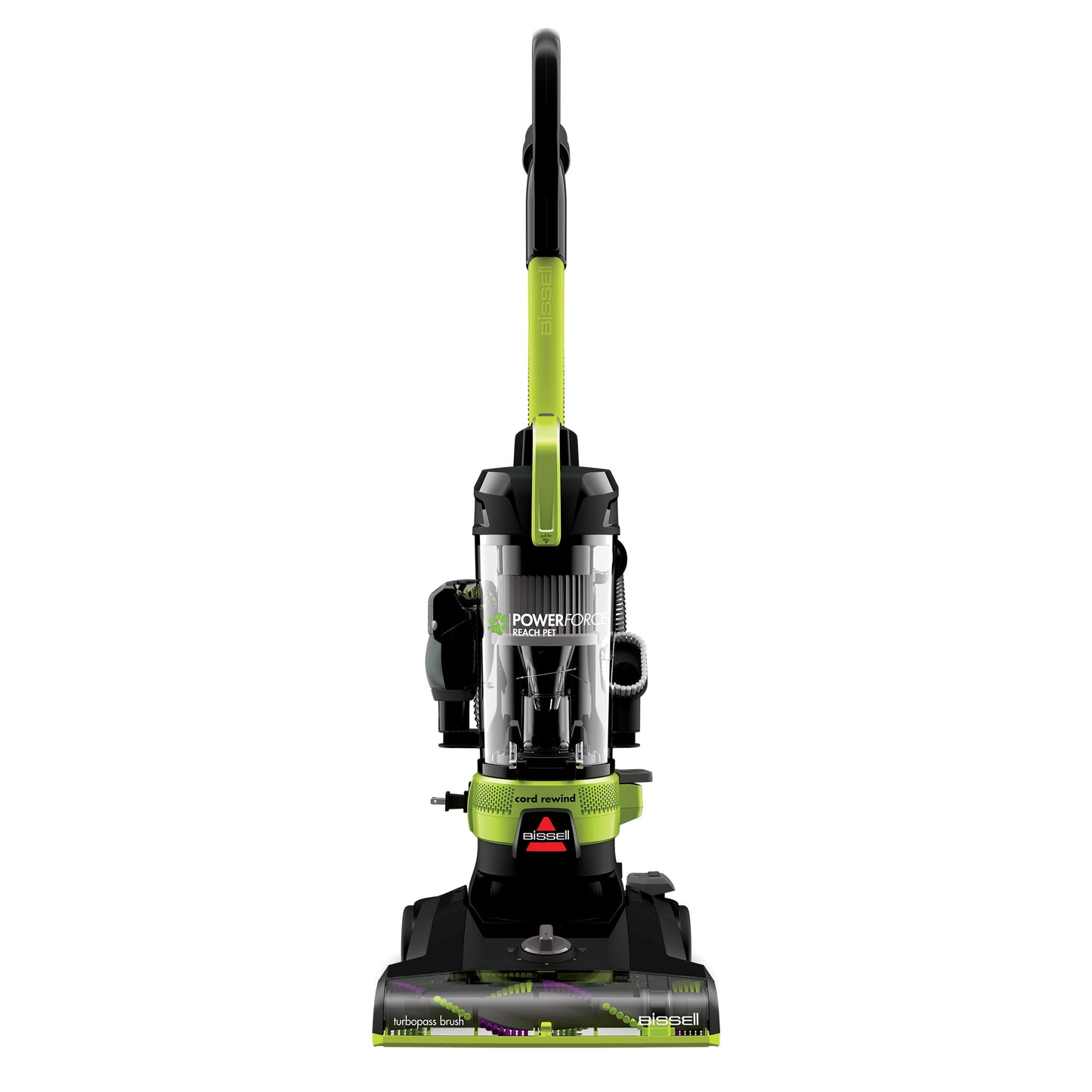 BISSELL Bagless Upright Vacuum, PowerForce Helix Rewind, Pet Deluxe, Live Extension Wand, ScatterFree Tech, Pet TurboBrush, Dusting Brush, Crevice Tool, XL Dust Cup, and Corded Rewind, 3335, Green