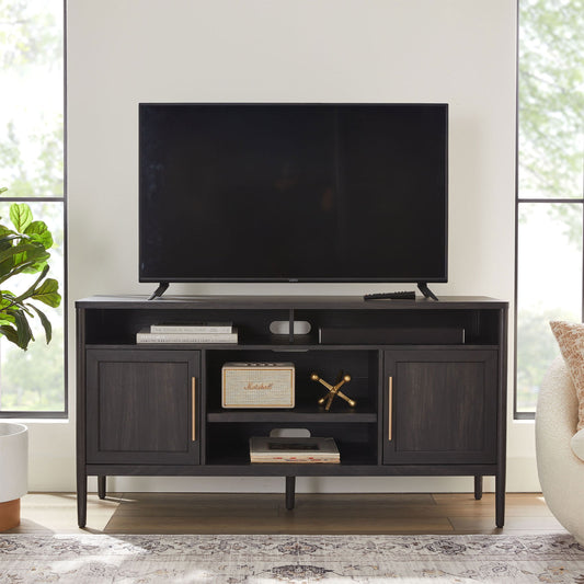 Better Homes & Gardens Oaklee TV Stand for TVs up to 70”, Charcoal Finish
