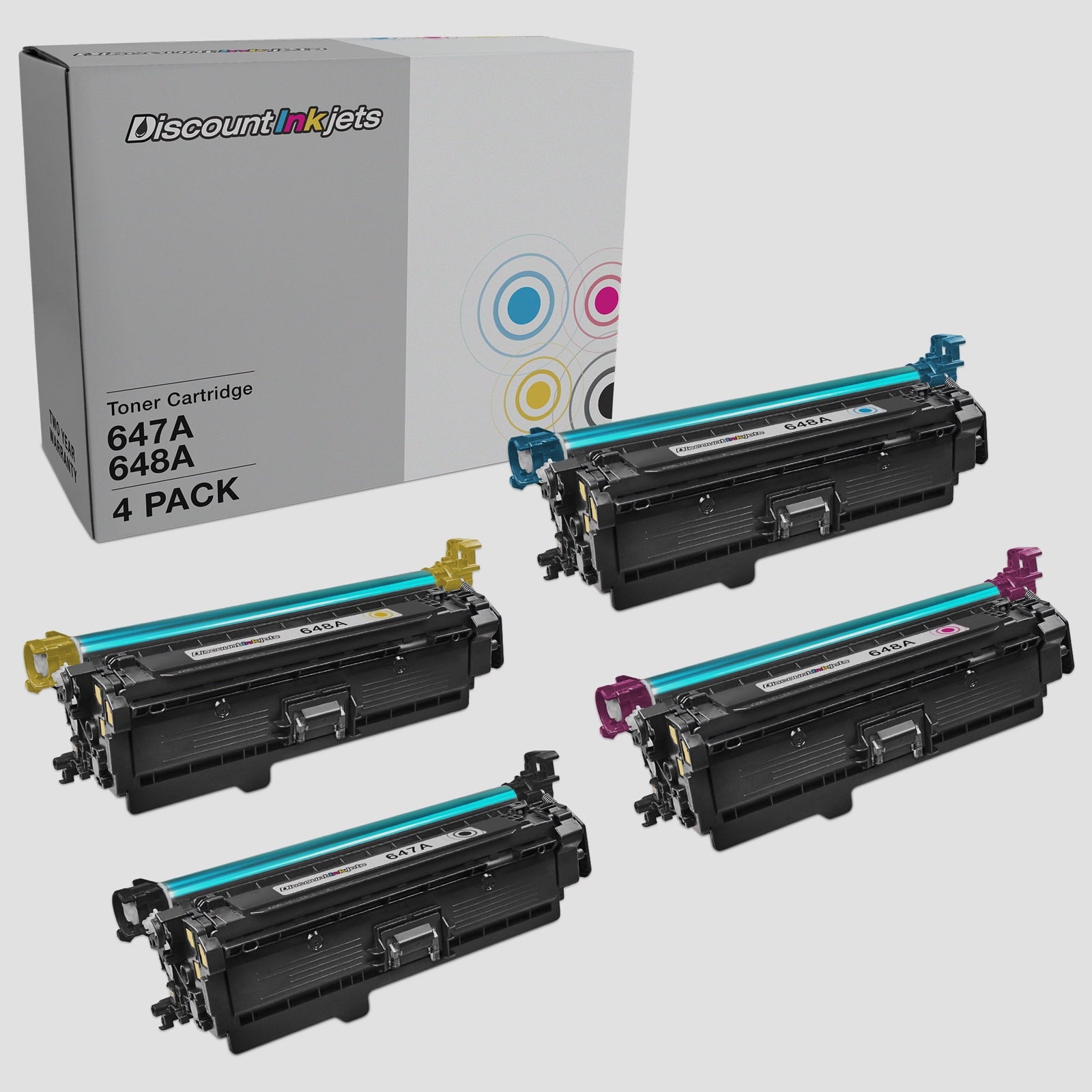 DI Cartridges for HP 647A & HP 648A Toner (Black, Cyan, Magenta, Yellow) Compatible with HP CP4025dn, CP4025n, CP4025dn, CP4025n, CP4525dn, CP4525n, CP4525xh