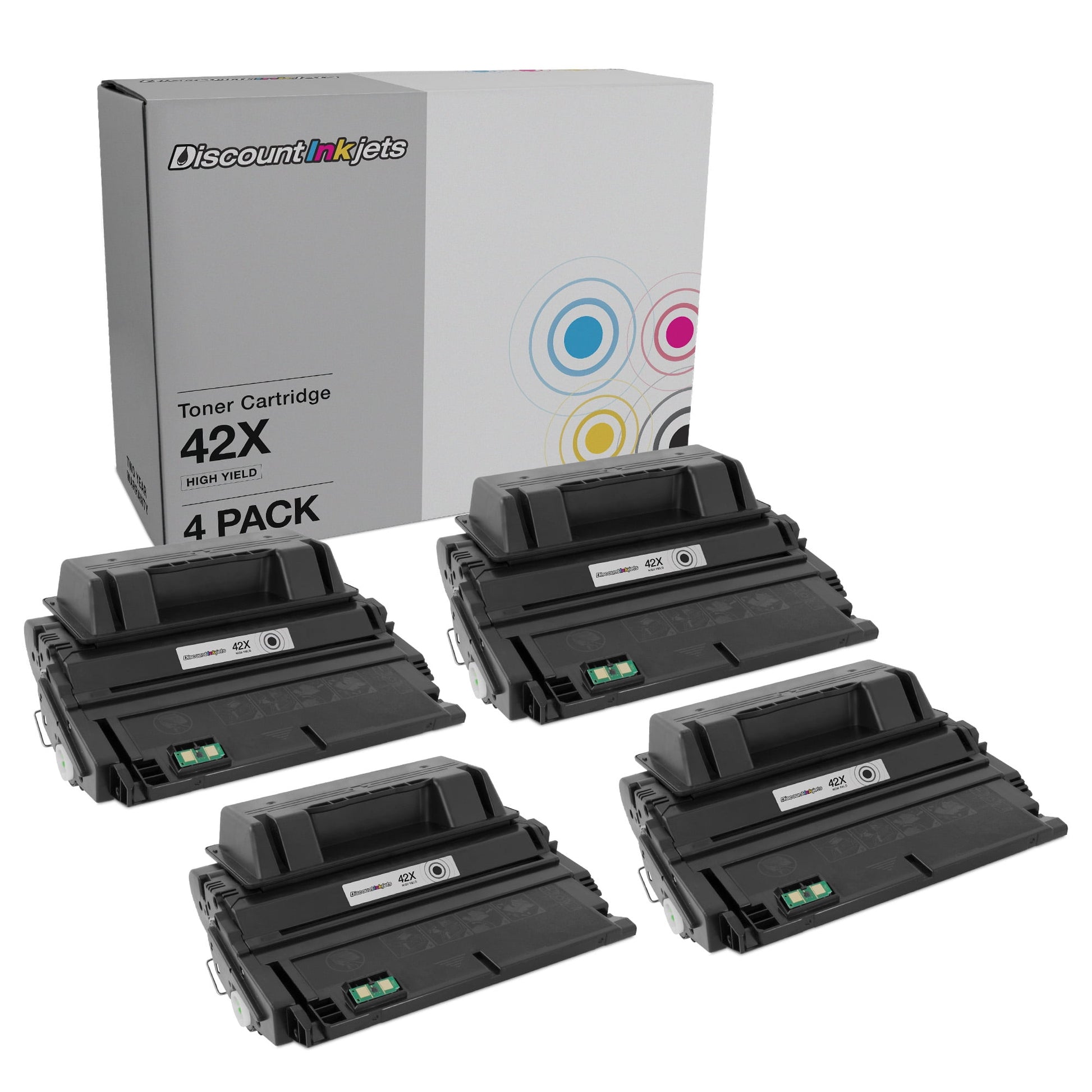 DI Compatible Toner Cartridge Replacements for HP 42X Q5942X HY (Black 4pk) Compatible with LaserJet 4240, 4240n, 4250dtn, 4250n, 4250tn, 4350, 4350dtn, 4350n