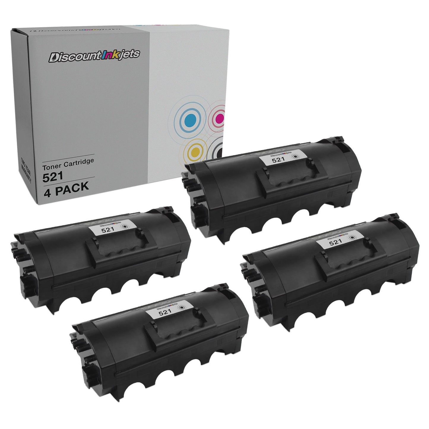 DI Toner Cartridge Replacements for Lexmark 521 52D1000 (Black, 4-Pack) Compatible with the following Lexmark MS printers: MS810de, MS810dn, MS810dtn, MS810n, MS811dn, MS811dtn