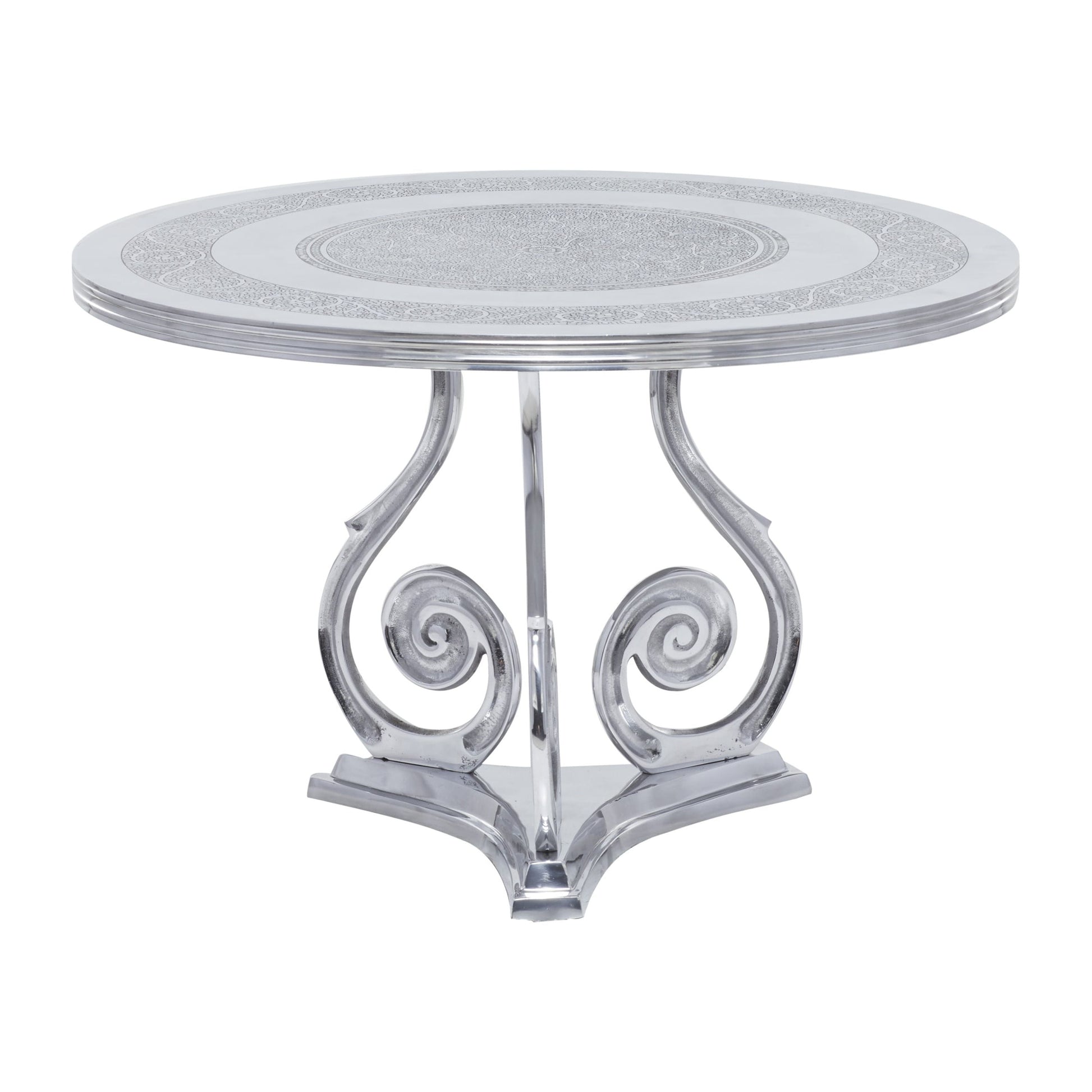 DecMode 31"W, 21"H Aluminum Traditional Coffee Table, Silver, 1-Piece