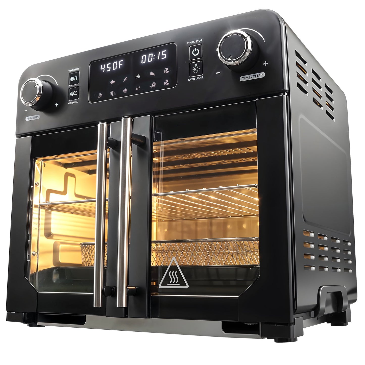 Elite Gourmet French Door 23 L Air Fryer Oven, Black - Programmable