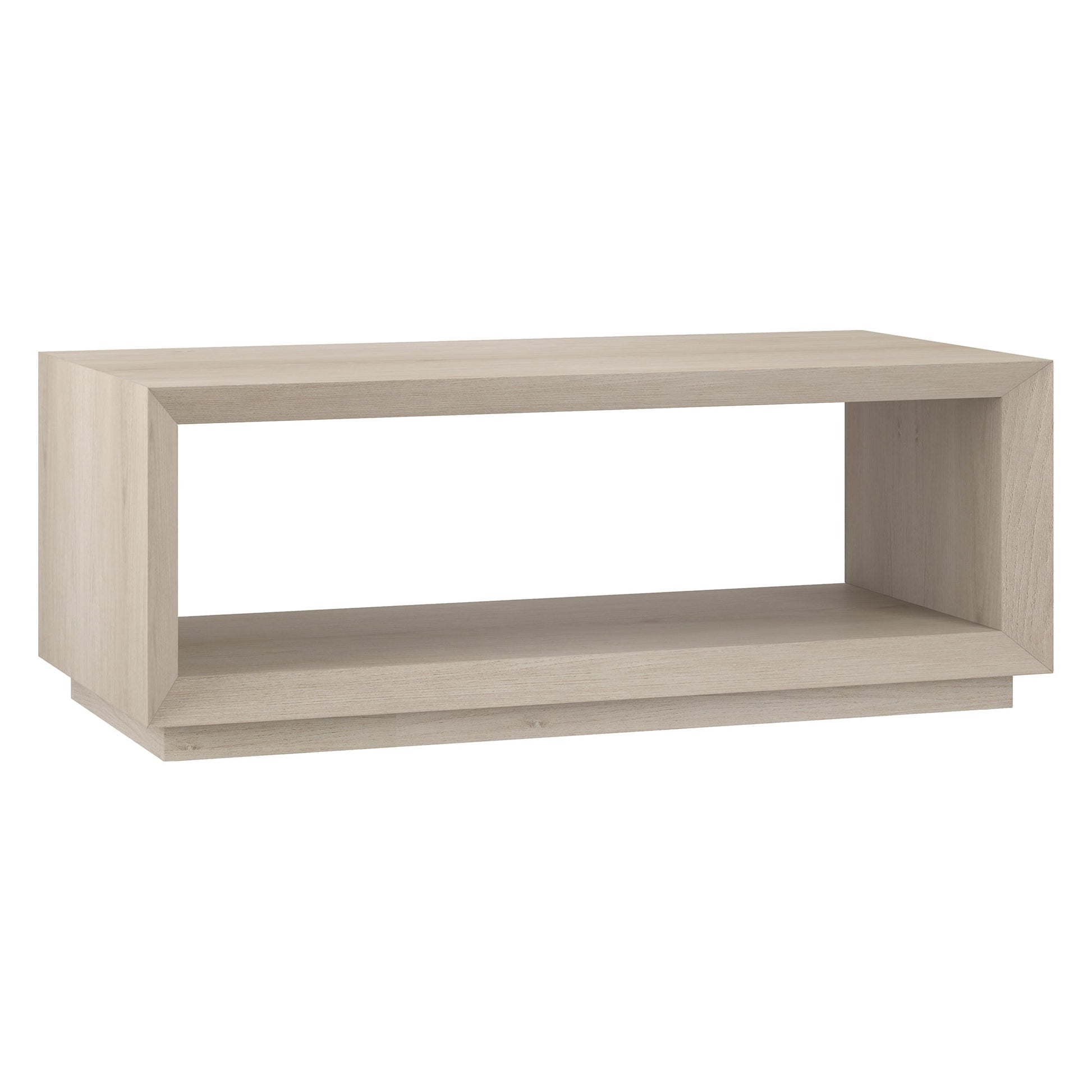 Evelyn&Zoe Tannen 48" Wide Rectangular Coffee Table, Alder White