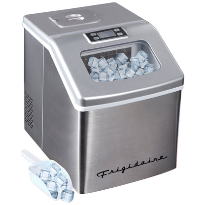 Frigidaire 40lbs. Countertop Clear Square Ice Maker - Stainless Steel