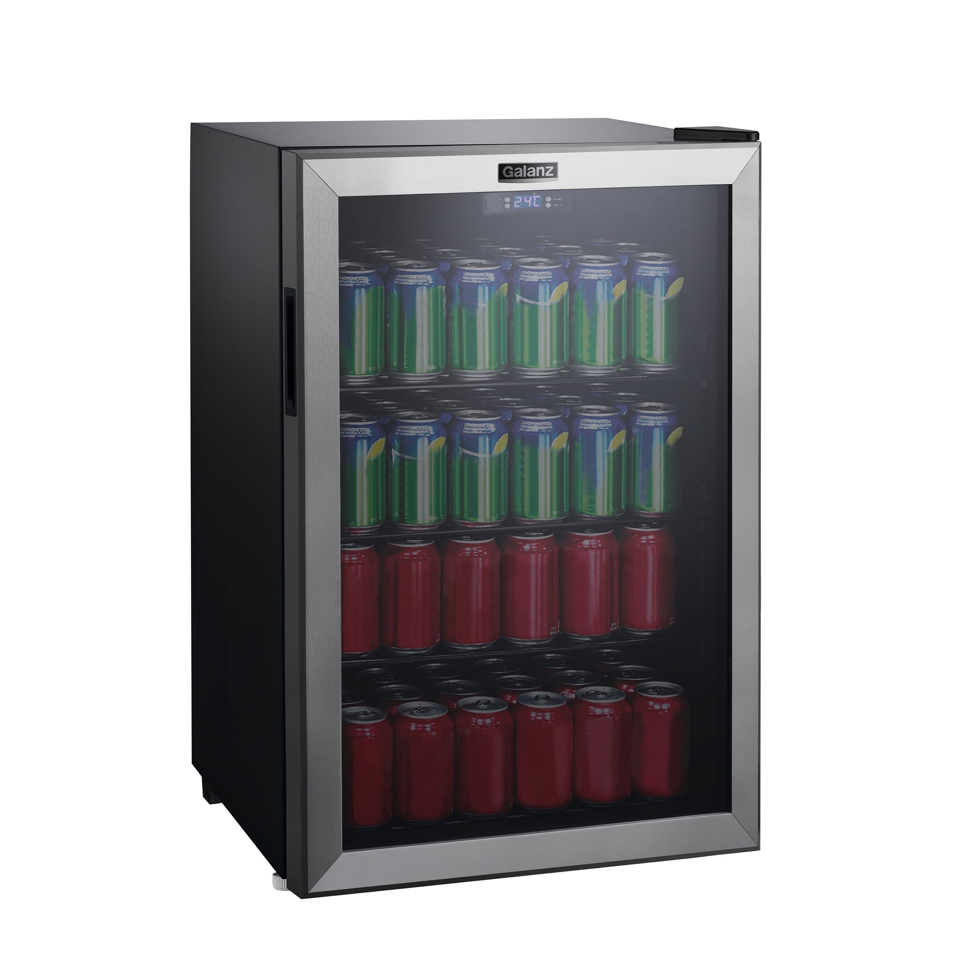 Galanz 4.5 Cu ft 152 Can Beverage Center Mini Fridge, Stainless Steel, New
