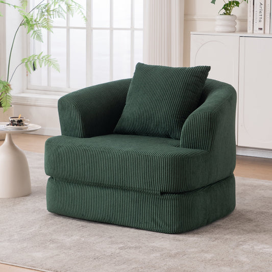 Holaki 41 in. W Foam Sofa Bed with a Pillow Suitable for Leisure Areas Foldable Sofa Bed, Green