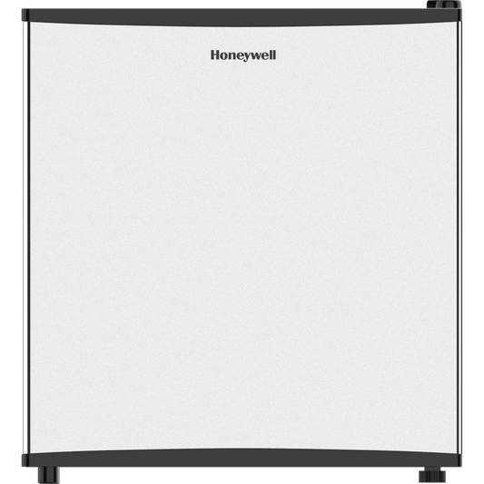 Honeywell Compact Refrigerator 1.6 Cu Ft Mini Fridge with Freezer, Single Door, Low noise, for Bedroom, Office, Dorm with Adjustable Temperature Settings, Stainless Steel