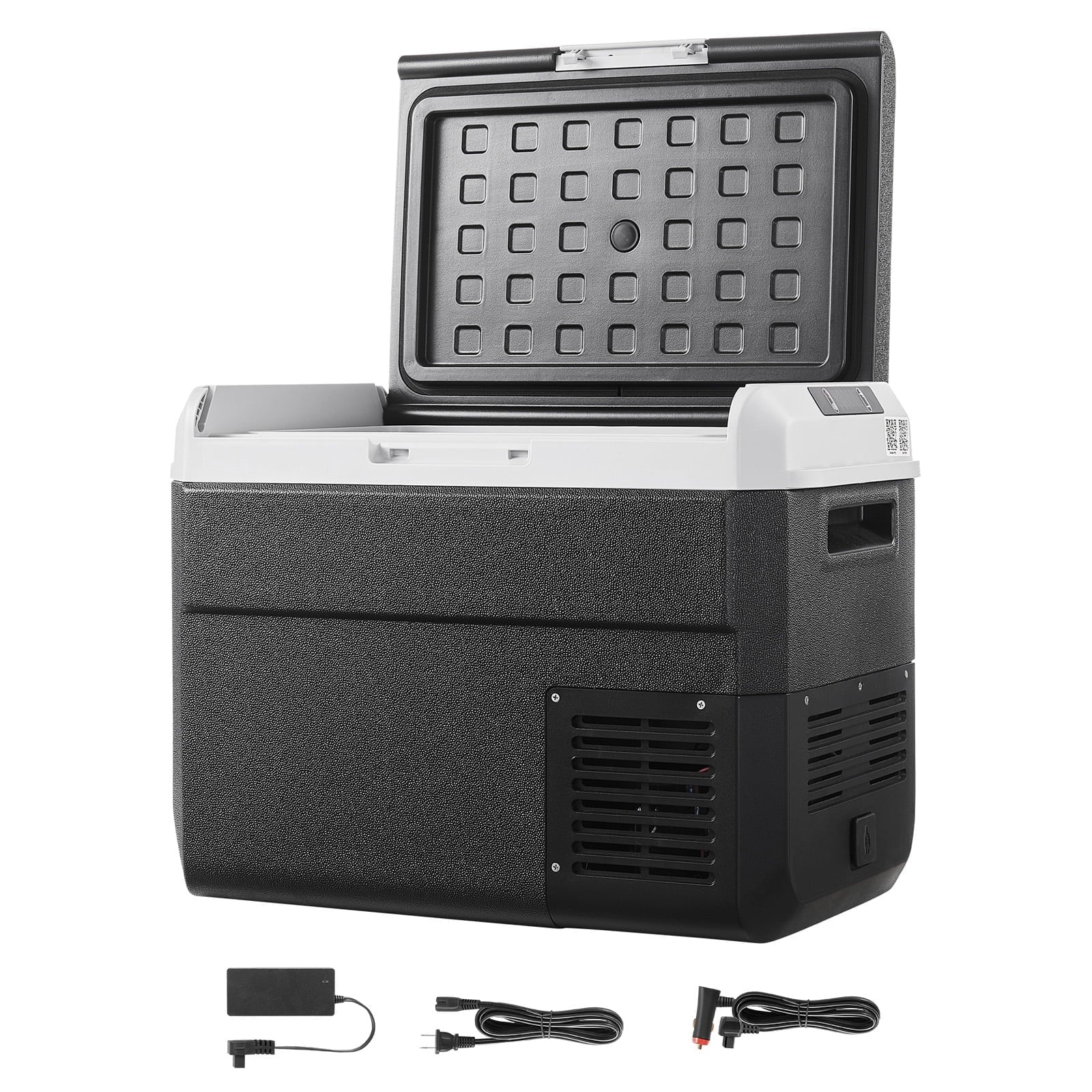 KFFKFF 12V Portable Car Refrigerator, 31.7QT/30L Electric Cooler with Adjustable Temperature Range -4℉ to 68℉, Dual Power Options for Outdoor Adventures, Camping, Travel, and RV Use