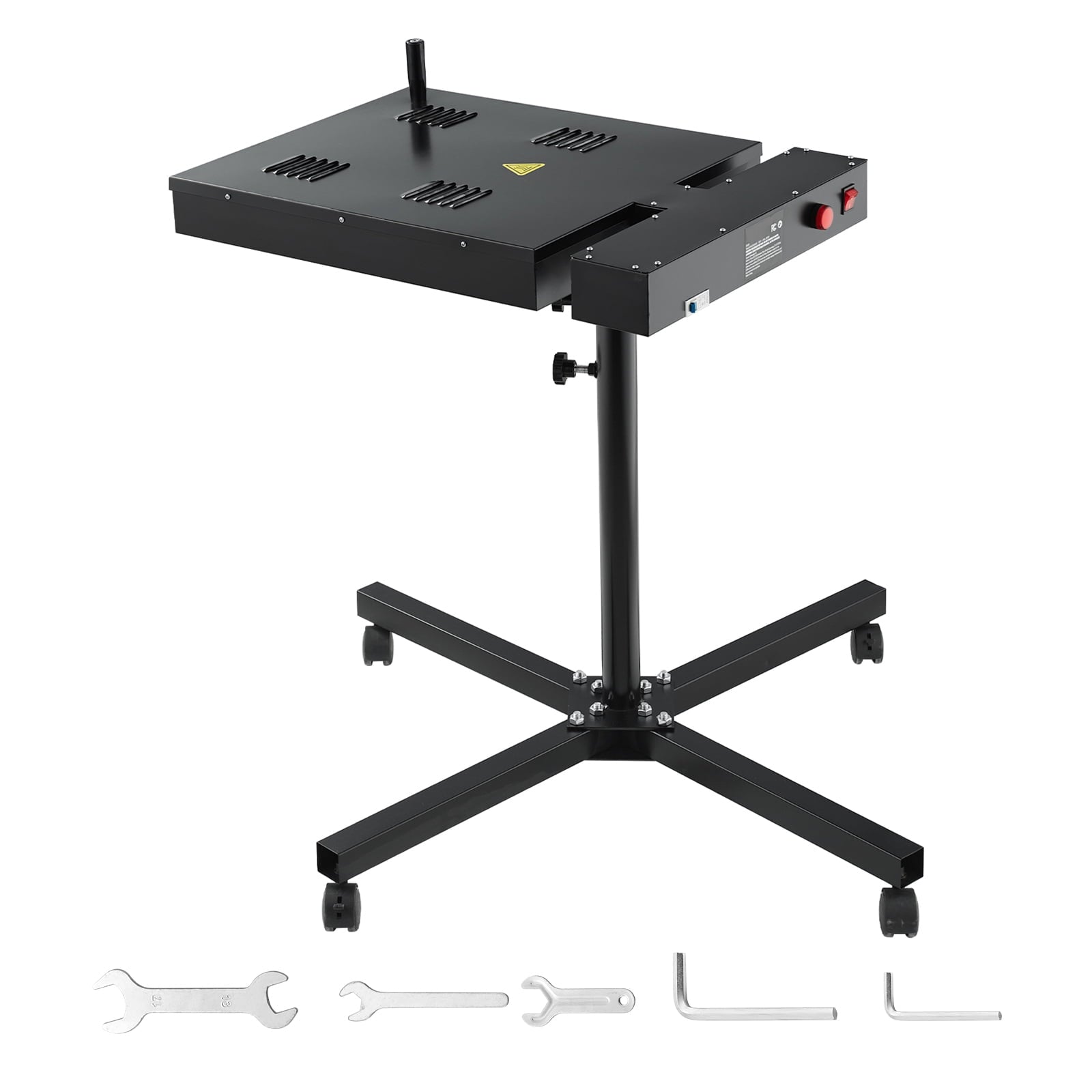 KFFKFF Advanced Flash Dryer 18x25 inch, Enhanced 2000W Electrical Control Box Flash Dryer for Screen Printing Equipment with Adjustable Height Stand, 360° Swivel, X-Formed Base, Steel Garment Healing