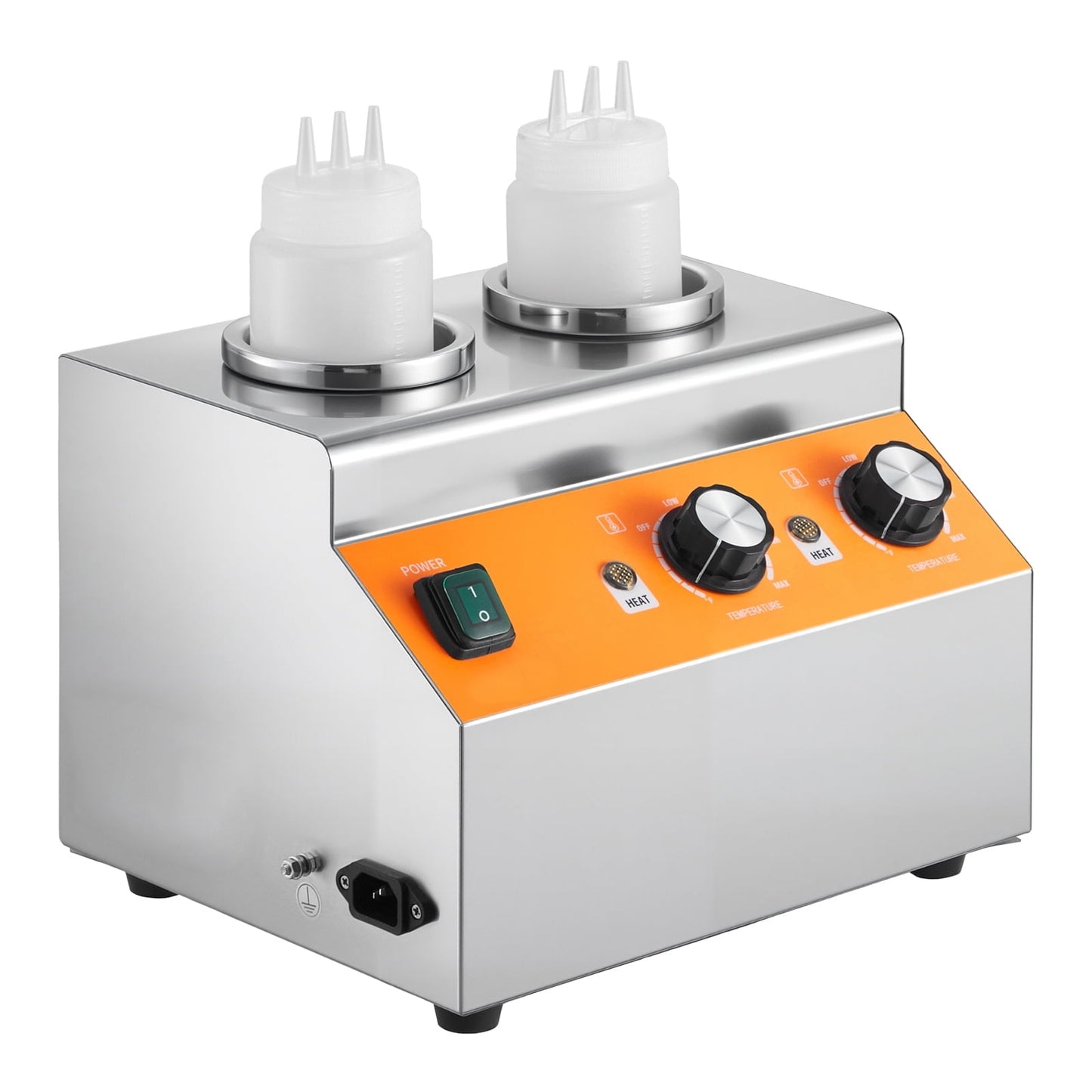 KFFKFF Electric Bottle Warmer With Adjustable Temperature 0.8L*2 Plastic Bottle Nacho Cheese Sauce Warmer