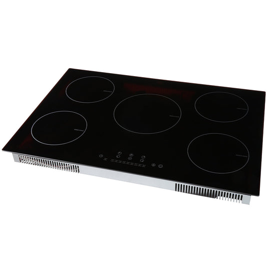 KFFKFF Electric Range, 5 Elements, 30'' Built-in Induction Cooking Surface, 9200W, 9 Power Settings, LED Display, Safety Lock & Heat Guard