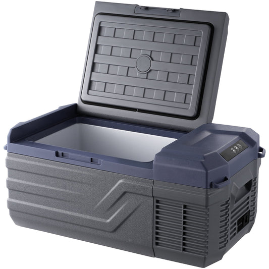 KFFKFF Vehicle Cooler, 12V Portable Fridge, 15L Capacity, Single Zone Freezing -4??? to 68???, Compatible with 12/24V DC & 100-240V AC, Ideal for Camping, RV, and Outdoor Use