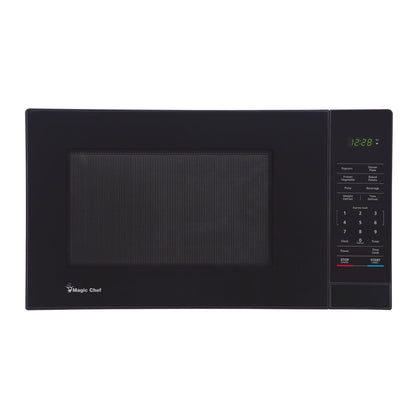 Magic Chef 1.6 Cu. ft. 1100W Countertop Microwave Oven with Push-Button Door in Black, New