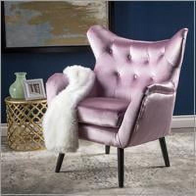 Noble House Mid Century Light Lavender Velvet Wingback Chair, Purple