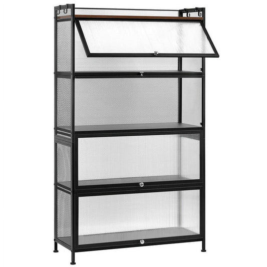 Oumilen 5-Tier Metal Black 31.5" Microwave Rack Storage Cabinet