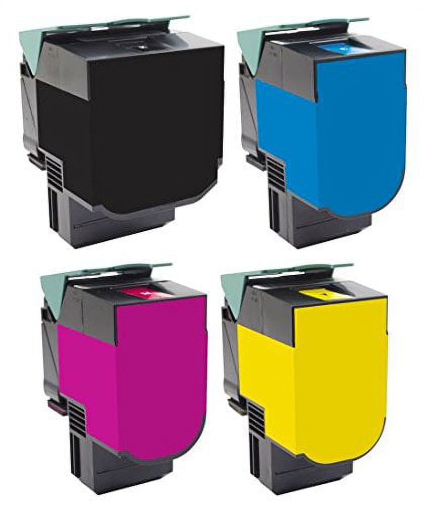 Remanufactured Lexmark 70C1HK0, 70C1HC0, 70C1HM0, 70C1HY0 toner cartridges - 4-pack