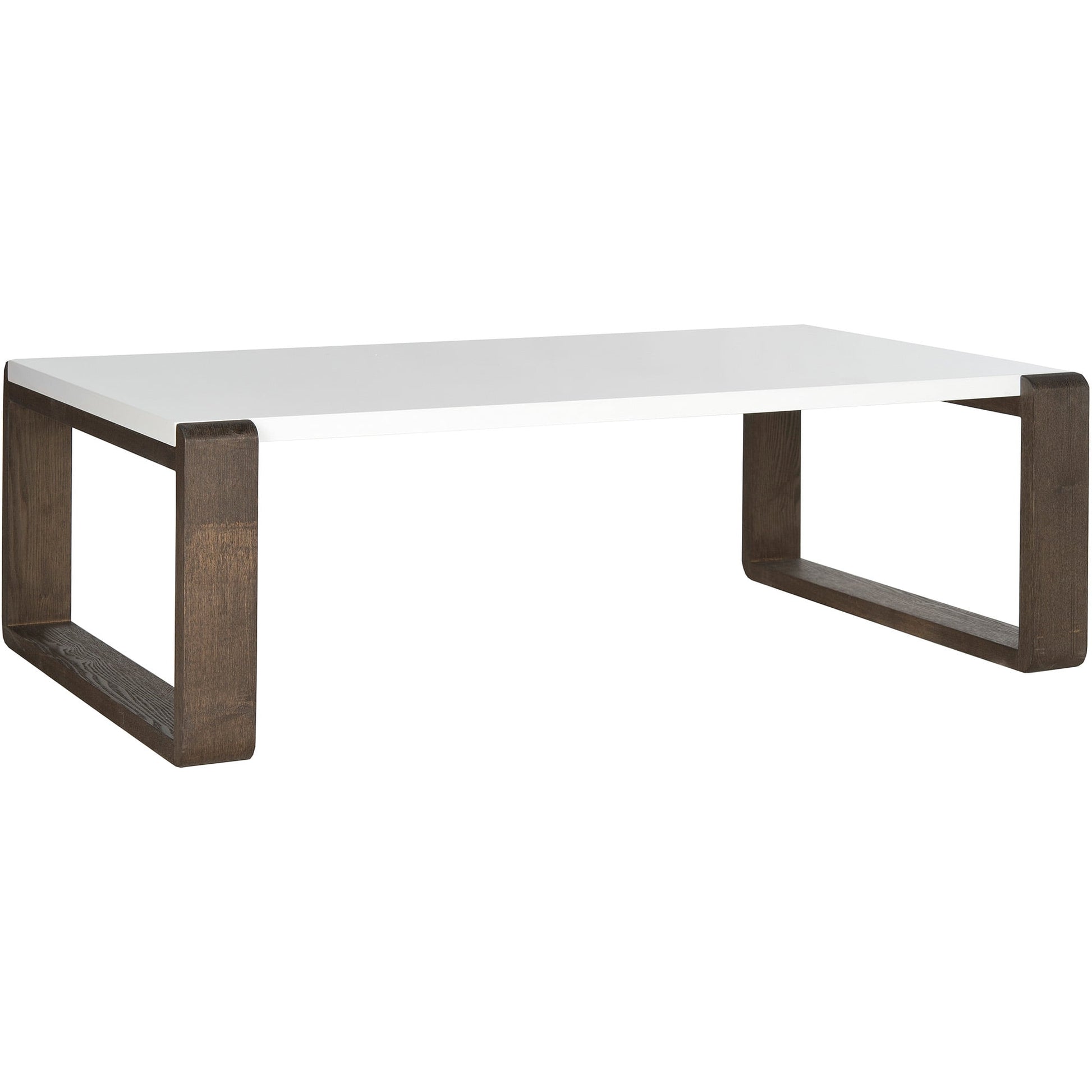 SAFAVIEH Bartholomew Lacquer Coffee Table, White/Dark Brown