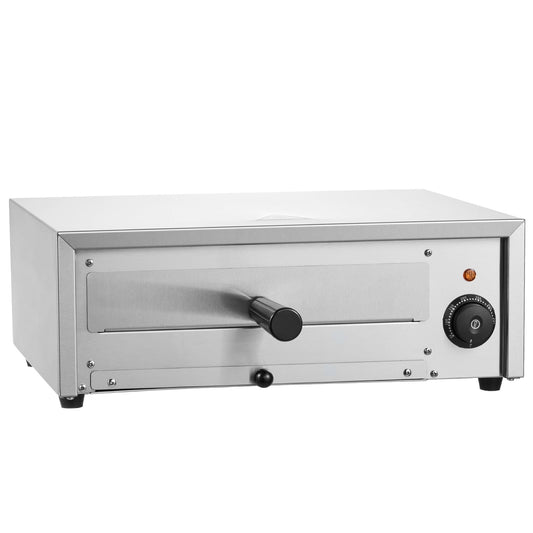 KFFKFF Electric Pizza Oven for Countertops, 12-inch, 1500W, Temperature Control from 122-662℉, Built with Durable Stainless Steel and Includes a Simple-to-Clean Crumb Tray, Ideal for Commercial