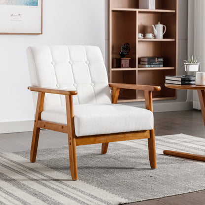 Ufurpie Set of 2 Accent Chairs with Side Table,Mid Century Modern Linen Fabic Chair,Upholstery Armchair for Living Room,Bedroom,Office,Green