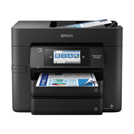 WorkForce Pro WF-4833 Wireless All-in-One Printer with Auto 2-Sided Print, 50-page ADF, 500-sheet Paper Capacity, and 4.3" Color Touchscreen