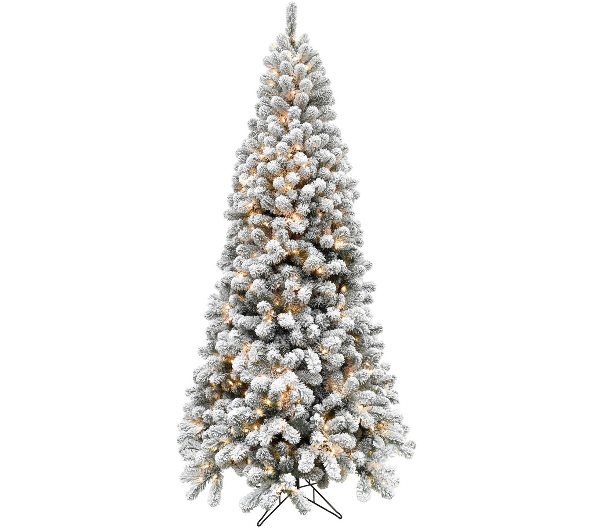 Fraser Hill Farm 6.5-Ft. Flocked Alaskan Pine C hristmas Tree