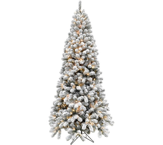 Fraser Hill Farm 6.5-Ft. Flocked Alaskan Pine C hristmas Tree