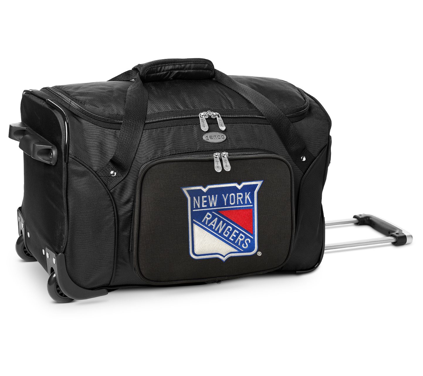 Denco NHL 22 Inch Wheeled Duffel Bag Black