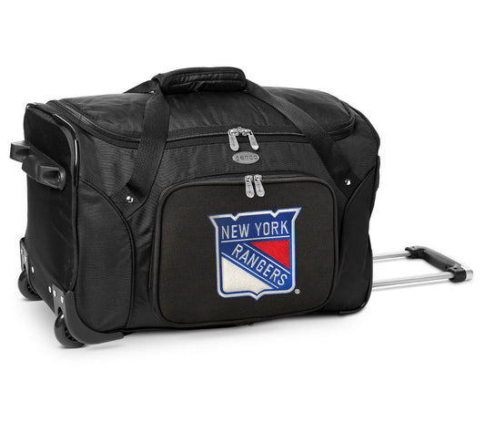 Denco NHL 22 Inch Wheeled Duffel Bag Black