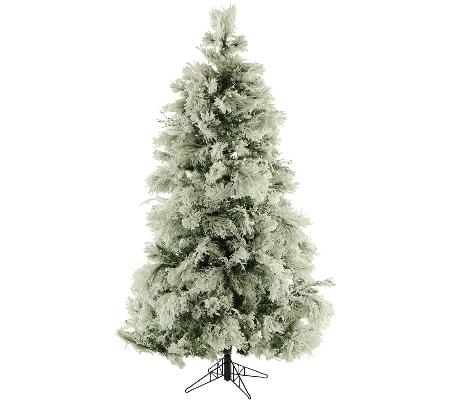 Fraser Hill Farm 7.5' Flocked Snowy Pine Christmas Tree