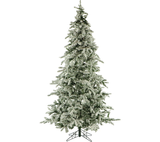 Fraser Hill Farm 7.5' Flocked Mountain Pine Christmas Tree