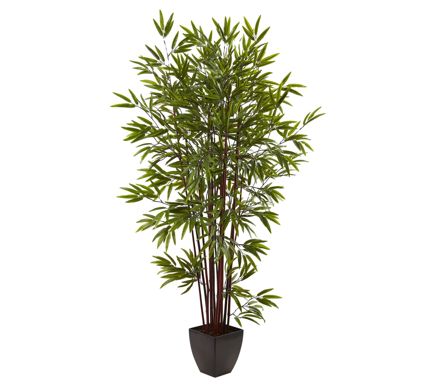 6' Bamboo Silk Tree with Planter by Nearly Natural