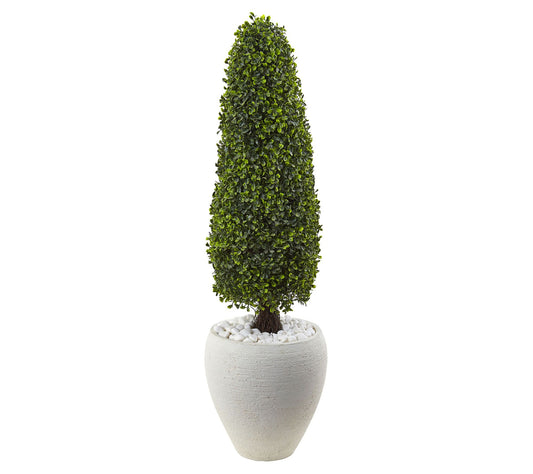 41" Boxwood Topiary with Planter by Nearly Natural