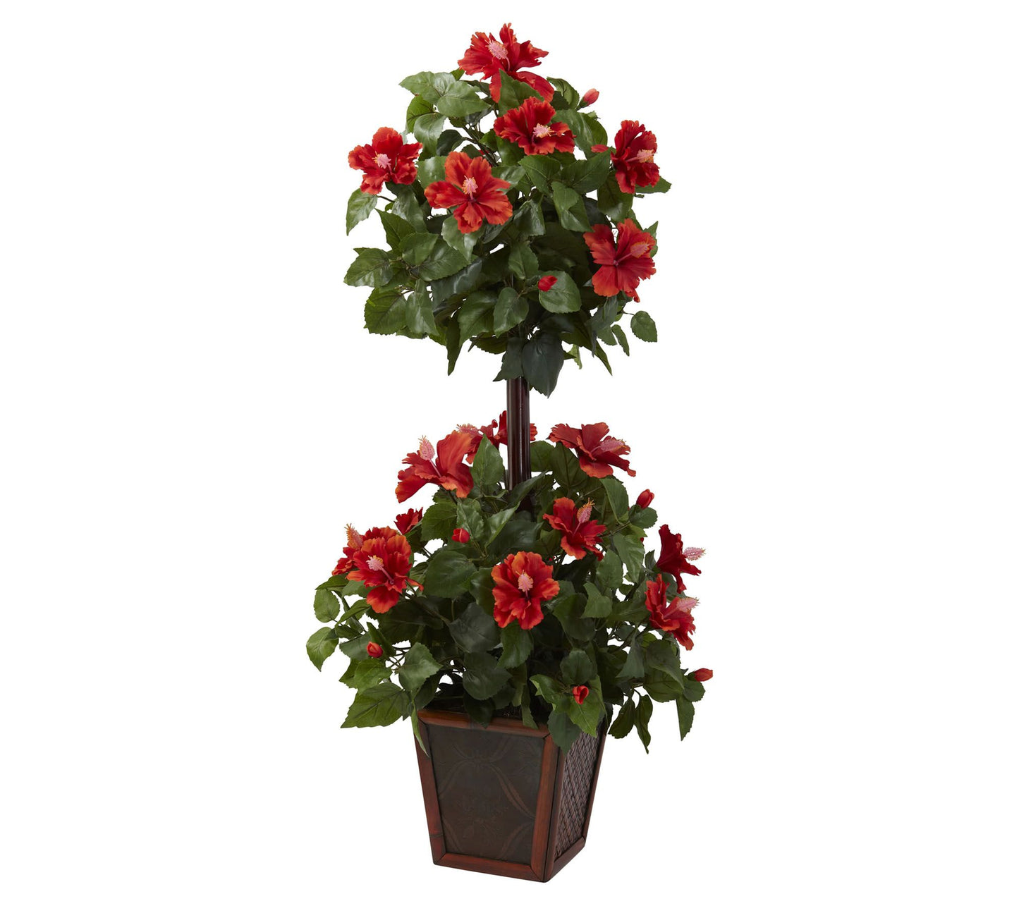 39" Hibiscus Topiary by Nearly Natural