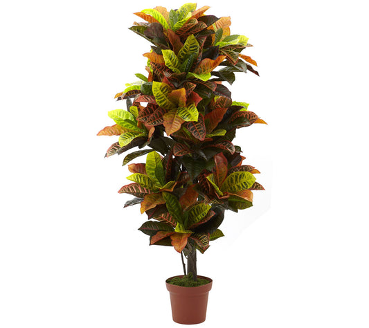 4.5' Croton Plant Real Touch by Nearly Natural